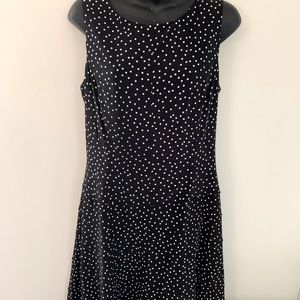 EUC Tommy Hilfiger black polka fitted & flare maxi dress Size 10